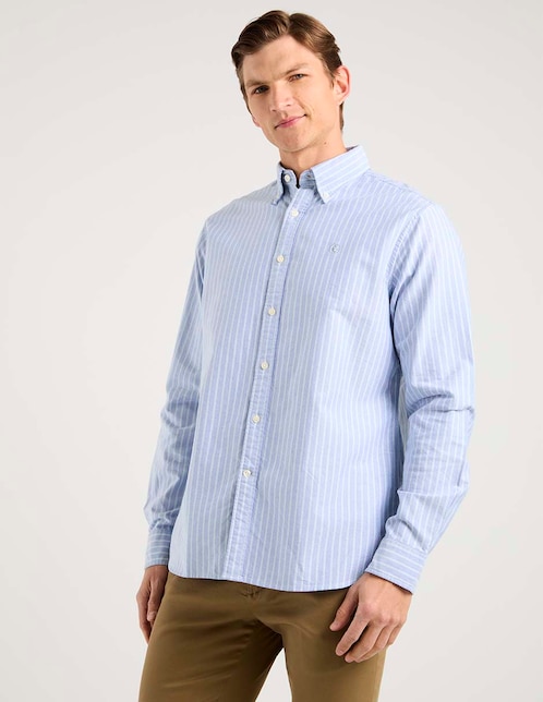 Camisa casual El Ganso de algodón manga larga para hombre