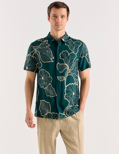 Camisa casual manga corta para hombre 1