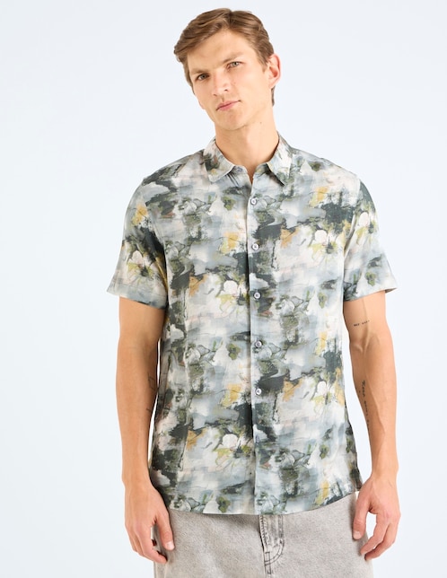Camisa casual de algodón manga corta para hombre 1