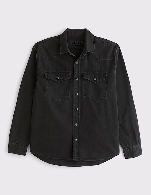 Camisa casual de algodón manga larga para hombre