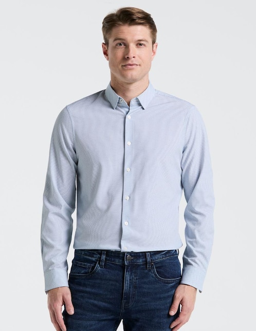 Camisa casual Perry Ellis manga larga para hombre