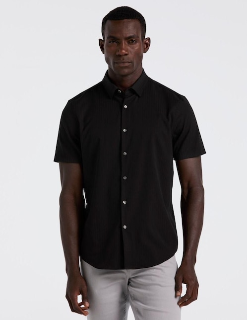 Camisa casual Perry Ellis de algodón manga corta para hombre