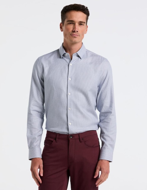 Camisa casual Perry Ellis de algodón manga larga para hombre