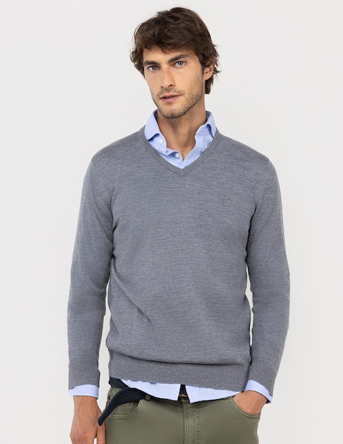 Suéter El Ganso cuello V para hombre