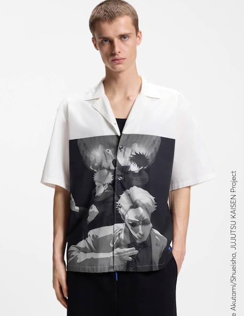 Camisa casual Hugo Blue de algodón manga corta para hombre