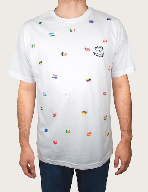 Playera Confetti Mundial cuello redondo para hombre 1