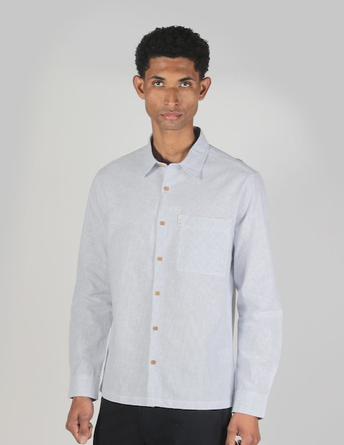 Camisa business casual de algodón manga larga para hombre 1