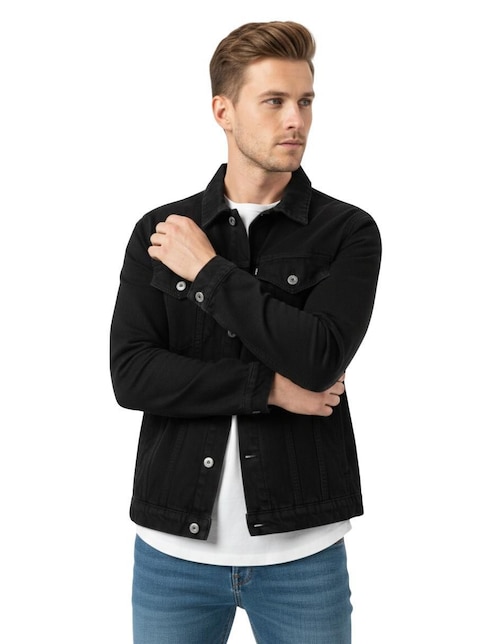 Chamarra denim Indicum Denim de mezclilla con bolsillos para hombre