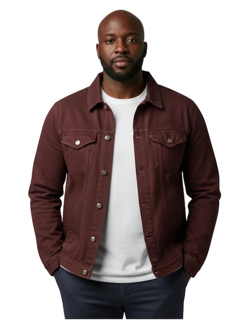 Chamarra denim Indicum Denim de mezclilla con bolsillos para hombre