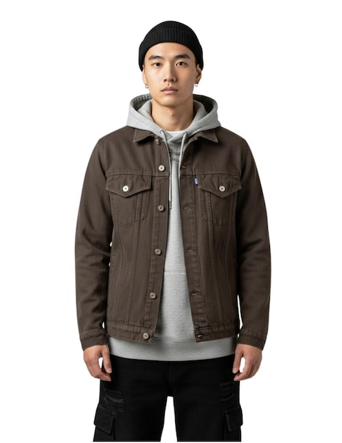 Chamarra denim Indicum Denim de mezclilla con bolsillos para hombre