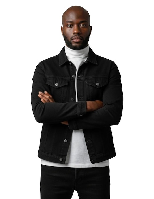 Chamarra denim Indicum Denim de mezclilla con bolsillos para hombre