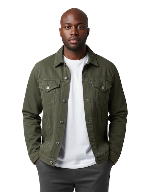 Chamarra denim Indicum Denim de mezclilla con bolsillos para hombre