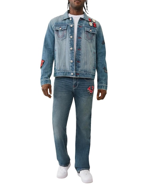 Chamarra denim True Religion de mezclilla con bolsillos para hombre
