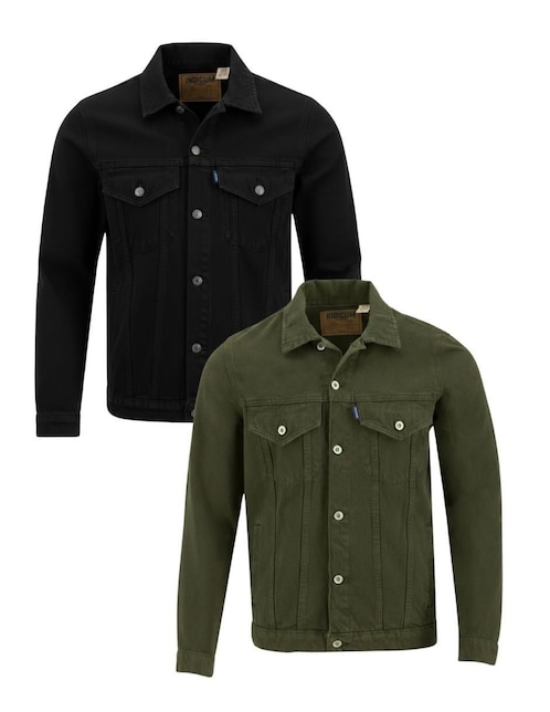 Set chamarra denim Indicum Denim de mezclilla con bolsillos para hombre