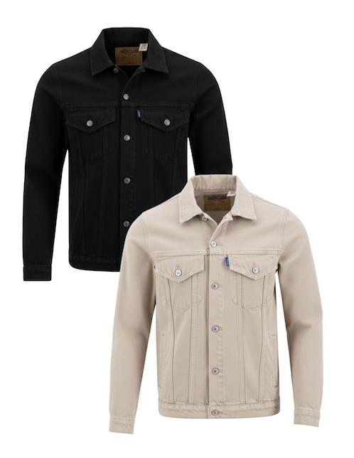 Set chamarra denim Indicum Denim de mezclilla con bolsillos para hombre