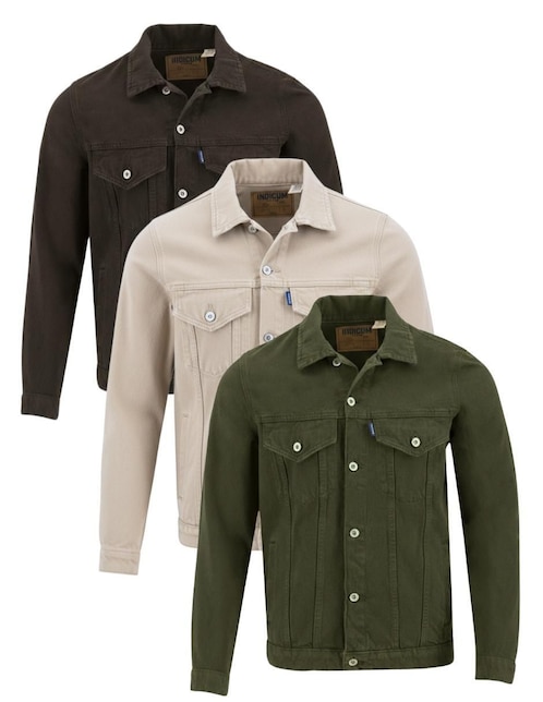 Set chamarra denim Indicum Denim de mezclilla con bolsillos para hombre