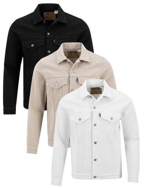 Set chamarra denim Indicum Denim de mezclilla con bolsillos para hombre