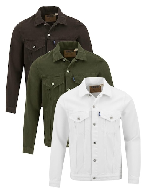 Set chamarra denim Indicum Denim de mezclilla con bolsillos para hombre