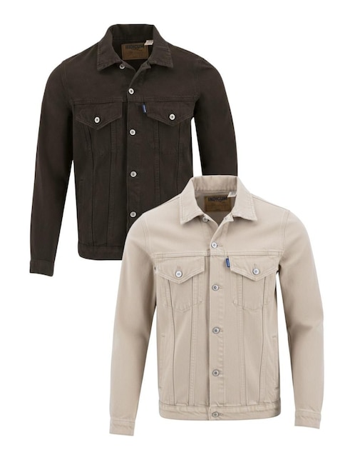 Set chamarra denim Indicum Denim de mezclilla con bolsillos para hombre