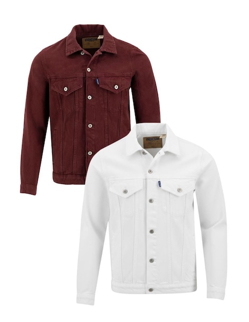 Set chamarra denim Indicum Denim de mezclilla con bolsillos para hombre
