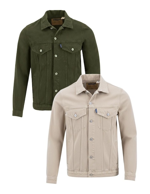 Set chamarra denim Indicum Denim de mezclilla con bolsillos para hombre