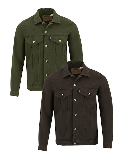 Set chamarra denim Indicum Denim de mezclilla con bolsillos para hombre