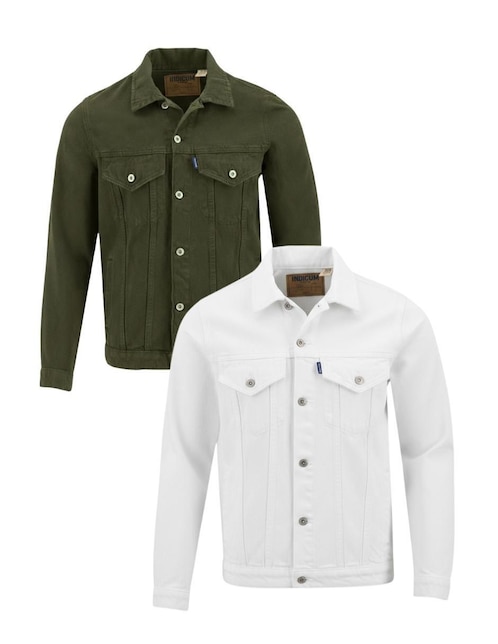 Set chamarra denim Indicum Denim de mezclilla con bolsillos para hombre
