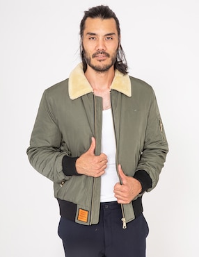 Chamarra Casual Bombers Con Bolsillos Para Hombre