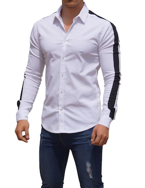 Camisa casual John Leopard manga larga para hombre