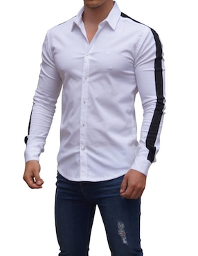 Camisa casual John Leopard manga larga para hombre