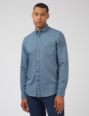 Camisa Casual Ben Sherman De Algodón Manga Larga Para Hombre