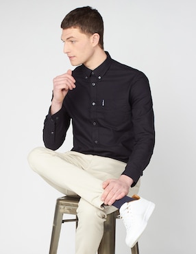Camisa casual Ben Sherman de algodón manga larga para hombre