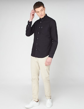 Camisa casual Ben Sherman de algodón manga larga para hombre