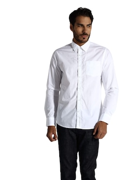 Camisa Casual Guess De Algodón Manga Larga Para Hombre