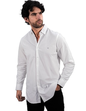 Camisa Casual Kenneth Cole De Algodón Manga Larga Para Hombre