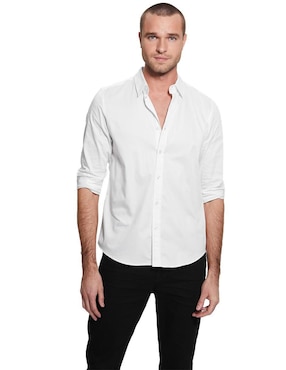 Camisa Casual Guess De Algodón Manga Larga Para Hombre