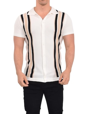 Camisa Casual John Leopard Manga Corta Para Hombre