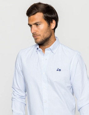 Camisa casual Scotta de algodón manga larga para hombre