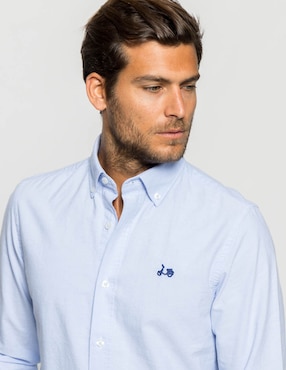 Camisa casual Scotta de algodón manga larga para hombre