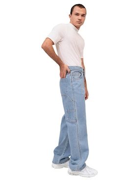 Jeans straight Mchk lavado claro para hombre