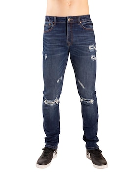 Jeans Slim Jeanswest Lavado Obscuro Para Hombre