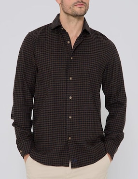 Camisa Casual Scotta De Algodón Manga Larga Para Hombre