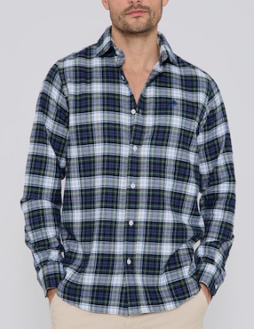 Camisa Casual Scotta De Algodón Manga Larga Para Hombre