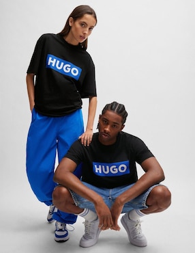 Playera HUGO BLUE cuello redondo unisex