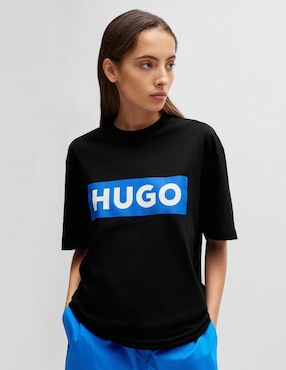Playera HUGO BLUE cuello redondo unisex
