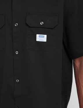 Camisa casual HUGO BLUE de algodón manga corta para hombre