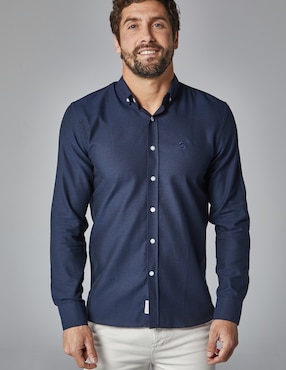 Camisa Casual Altonadock De Algodón Manga Larga Para Hombre