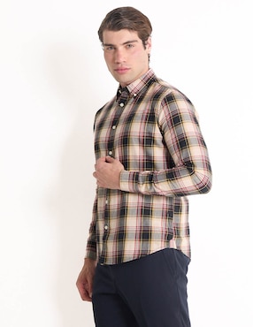 Camisa Casual Elemento Uomo De Algodón Manga Larga Para Hombre