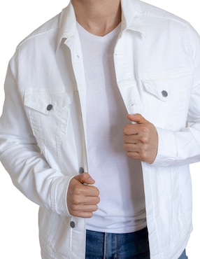 Chamarra Indicum Denim de mezclilla con bolsillos para hombre