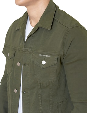 Chamarra Indicum Denim de mezclilla con bolsillos para hombre